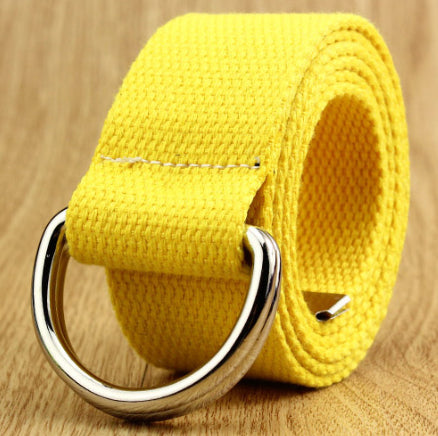 Double-Loop Fabric Belt UK | Unisex Canvas Belt with Smooth Buckle