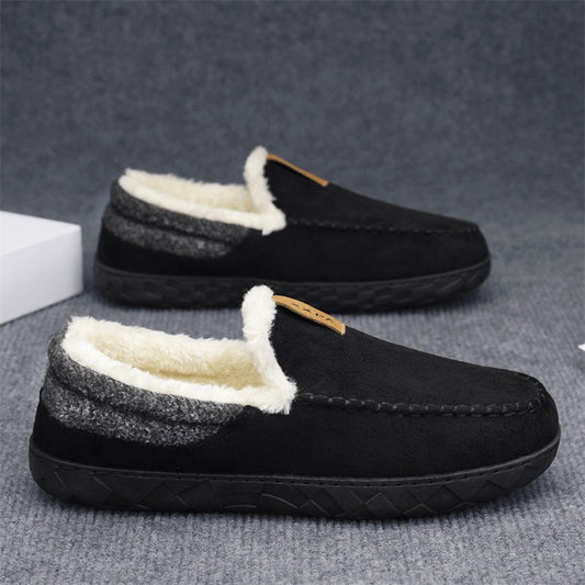 Men’s Slip-On Snow Boots with Fleece Lining – Warm Winter Casual Boots