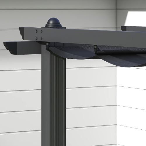 Outsunny 3 X 3m Aluminium Pergola, With Retractable Roof - Dark Grey