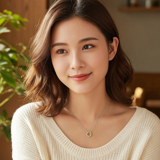 Women's Sophisticated Light-Luxury Geometric Necklace Gold Flower Zircon | UK