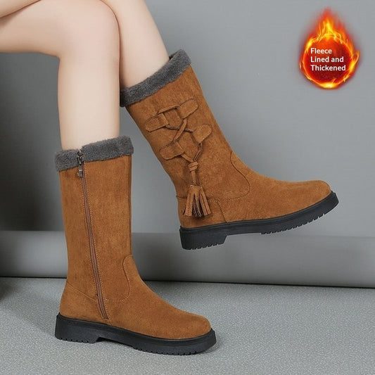 Women’s Thick-Soled Fleece-Lined Snow Boots – Extra-Warm Mid-Calf Winter Boots