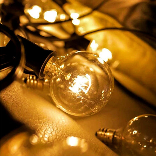 25-50FT Outdoor Festoon Globe String Fairy Lights G40 Bulbs Garden Wedding Home