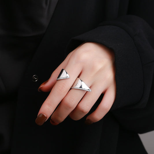 Fashionable Exaggerated Irregular Open Ring For Women - Adjustable Geometric Statement Ring