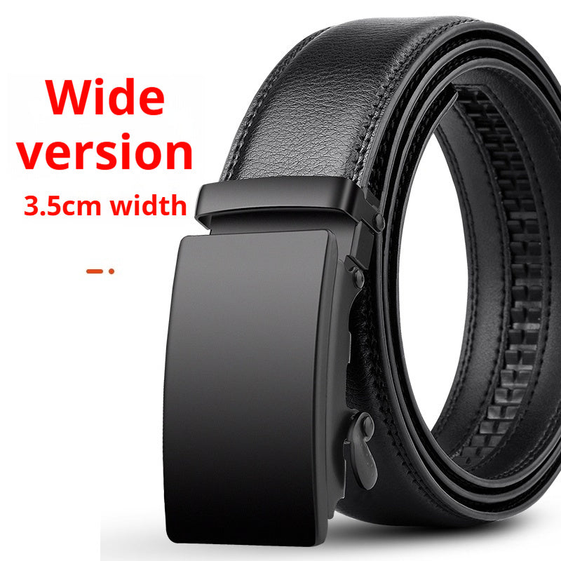 Men’s High-End Genuine Leather Belt UK | Automatic Buckle Cowhide Belt