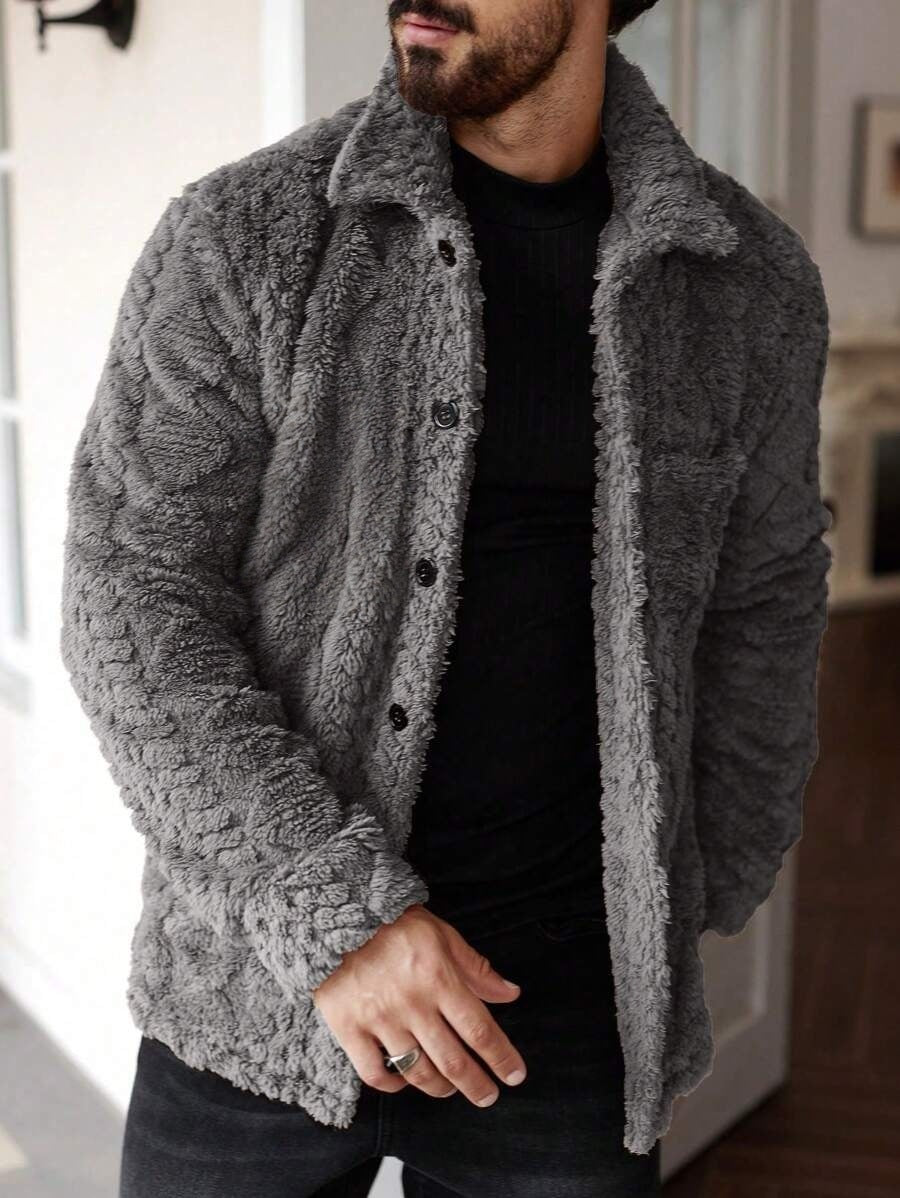 Retro-style Fashion Jacquard Tailored Wool Jacket With A Turn-down Collar