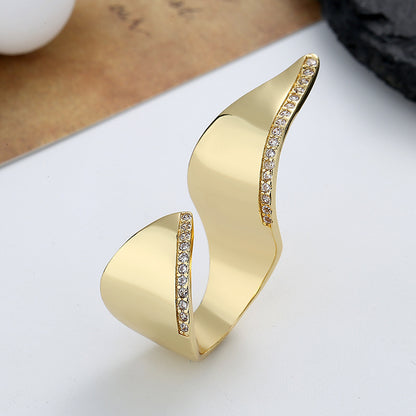 Fashionable Exaggerated Irregular Open Ring For Women - Adjustable Geometric Statement Ring