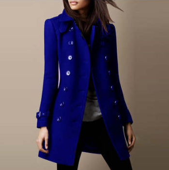 Women's Double-Breasted Wool Overcoat - Premium Winter Coat