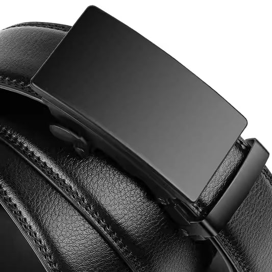 Men’s High-End Genuine Leather Belt UK | Automatic Buckle Cowhide Belt