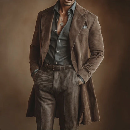 Mid-length Suede Velvet Retro Casual Blazer