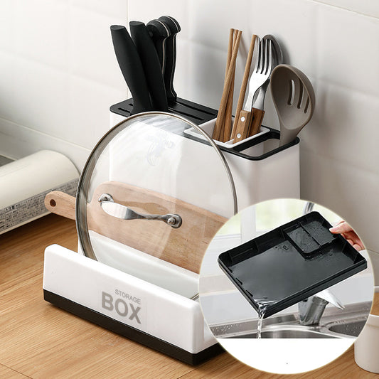 Tableware & Kitchen Knife Storage Holder – Plastic Desktop Organiser