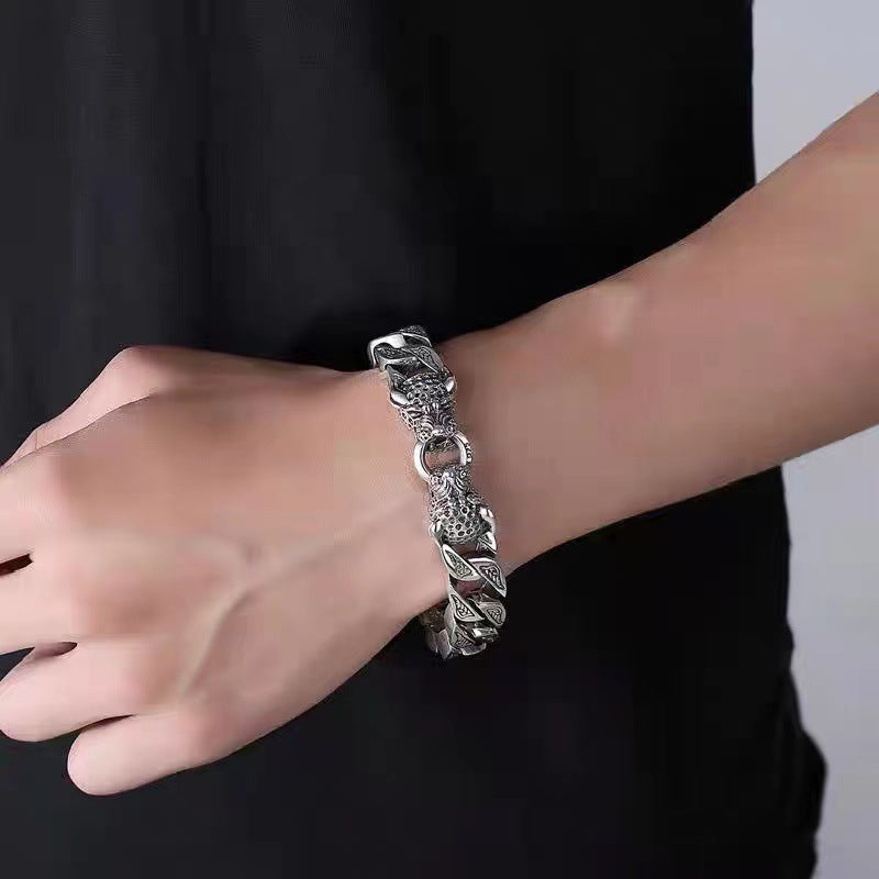 Retro Double-Leopard Men's Casual Bracelet