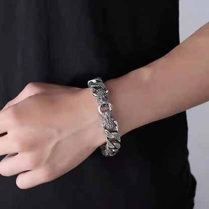 Retro Double-Leopard Men's Casual Bracelet