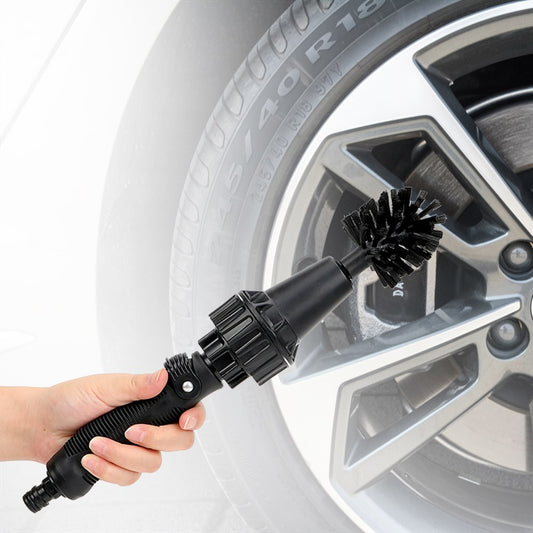 Water-Driven Rotary Cleaning Brush – Hand-Held Hose-Powered Spray Brush for Car, Wheels & Home Cleaning