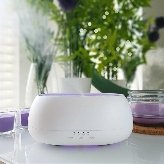 HOMEFISH 500ml Aroma Diffuser Ultrasonic Air Humidifier – Essential Oil Diffuser with Remote & Colour LED Light