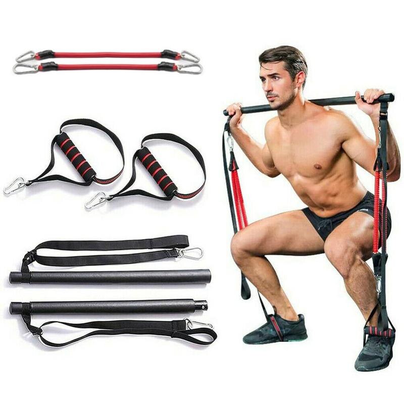 Pilates Bar Kit with Resistance Bands – Portable Home Gym Workout Set