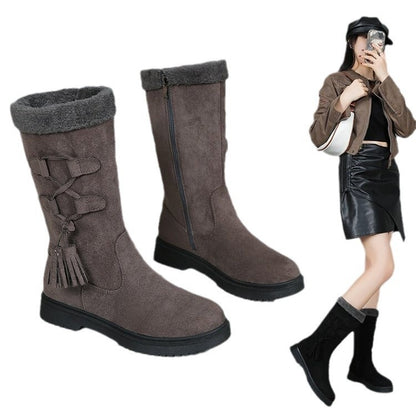 Women’s Thick-Soled Fleece-Lined Snow Boots – Extra-Warm Mid-Calf Winter Boots