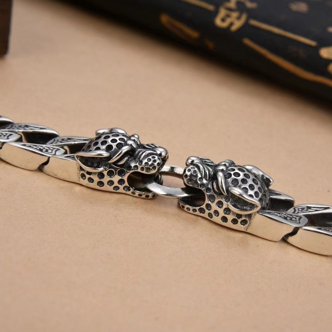 Retro Double-Leopard Men's Casual Bracelet