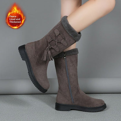 Women’s Thick-Soled Fleece-Lined Snow Boots – Extra-Warm Mid-Calf Winter Boots