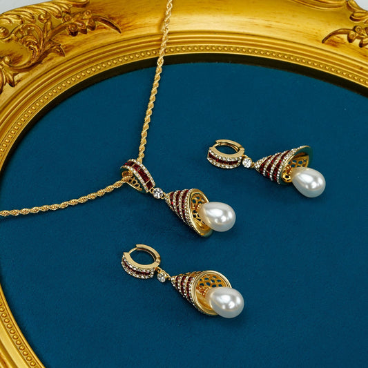 Style Temperament Earring Necklace Set | Elegant Matching Jewelry Set UK