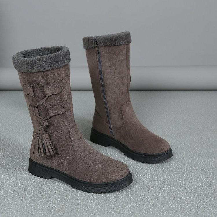 Women’s Thick-Soled Fleece-Lined Snow Boots – Extra-Warm Mid-Calf Winter Boots