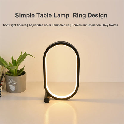 USB Plug-In Oval LED Table Lamp – Touch Control Dimmable Acrylic Bedside, Desk & Night Light (Modern Design)