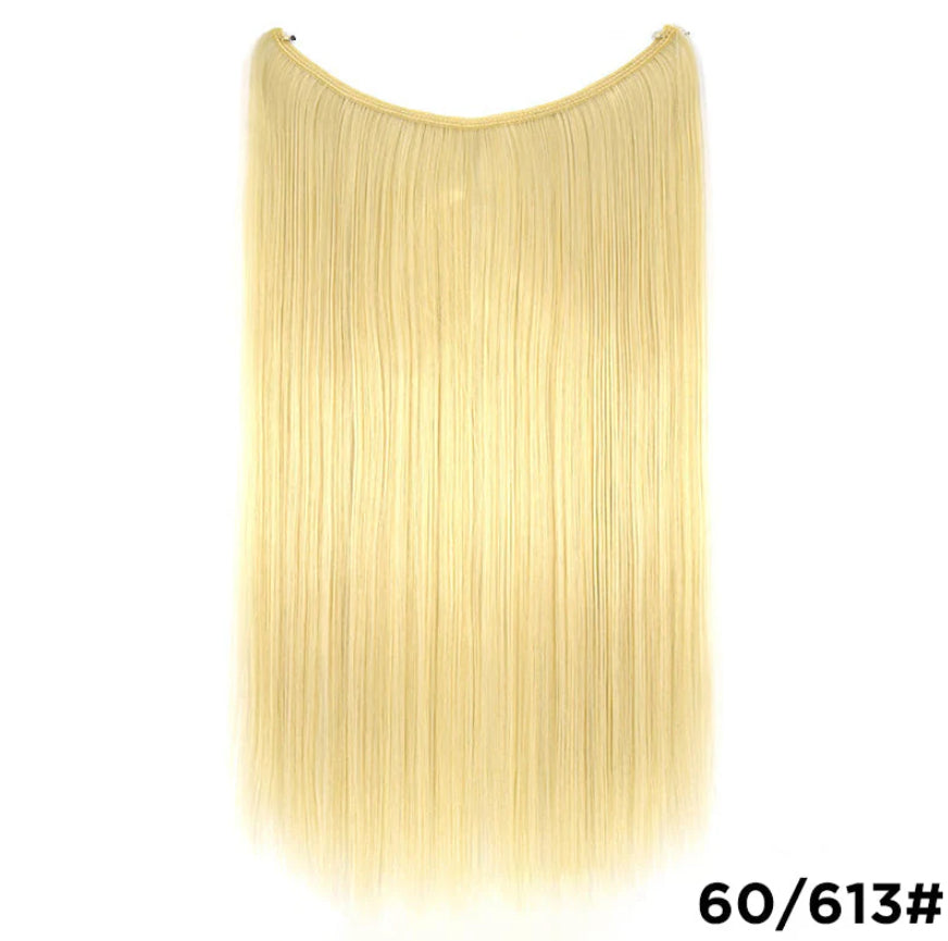 22-Inch Invisible Wire Hair Extensions – No Clips, Secret Fish Line