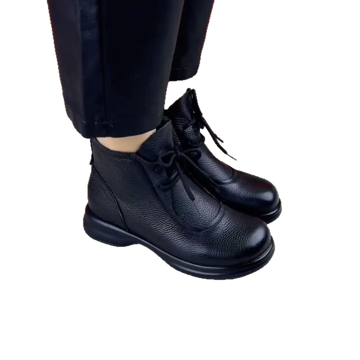 Women’s British-Style Ankle Boots – Flat Thick-Sole Winter Casual Boots