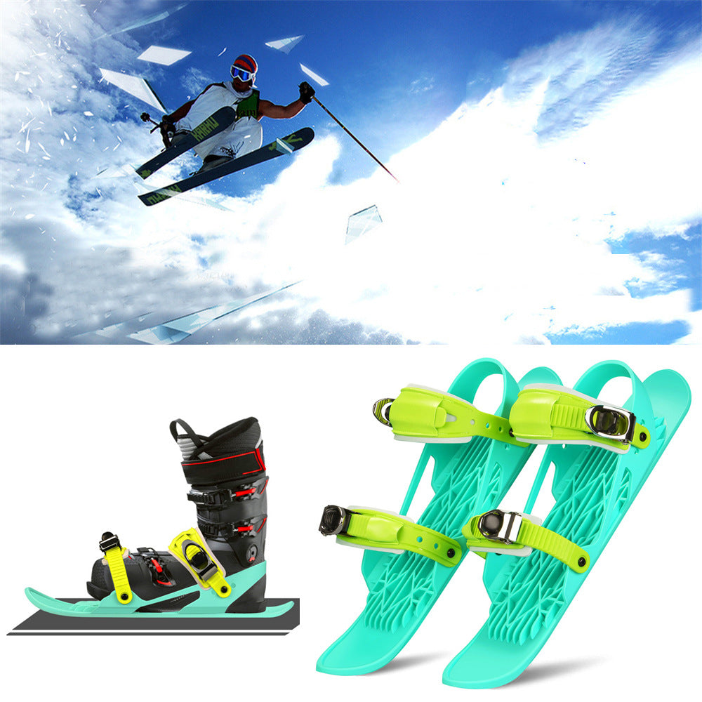 Mini Ski Skates – Portable Short Skiboard with Adjustable Bindings