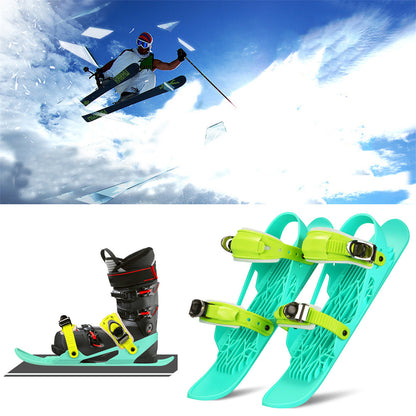 Mini Ski Skates – Portable Short Skiboard with Adjustable Bindings