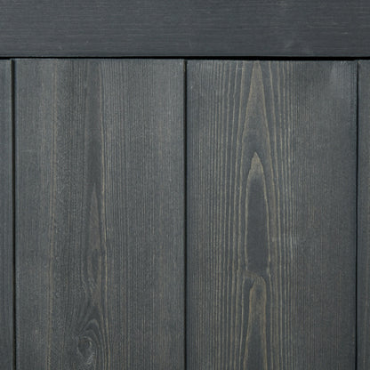 Outsunny Garden Shed 4-Tier Wooden Garden Outdoor Shed 3 Shelves Utility Gardener Cabinet Lockable 2 Doors - Grey