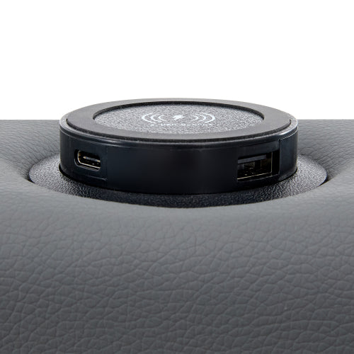 Grey King Size Upholstered Bed Frame 150x200cm with LED Lights, Wireless Charging USB Ports & Under Bed Storage - 5ft Double Bed Frame with Adjustable Headboard, No Mattress