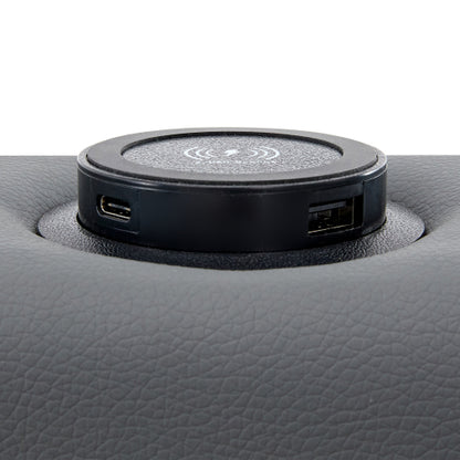 Grey King Size Upholstered Bed Frame 150x200cm with LED Lights, Wireless Charging USB Ports & Under Bed Storage - 5ft Double Bed Frame with Adjustable Headboard, No Mattress