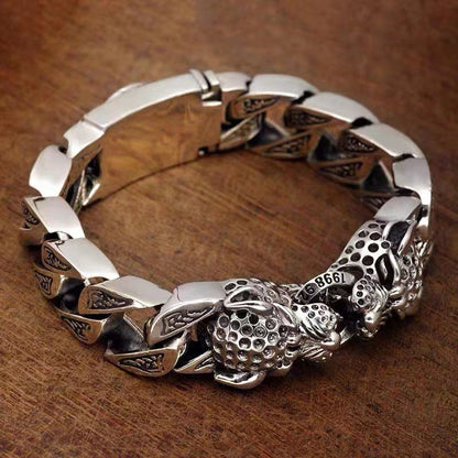 Retro Double-Leopard Men's Casual Bracelet