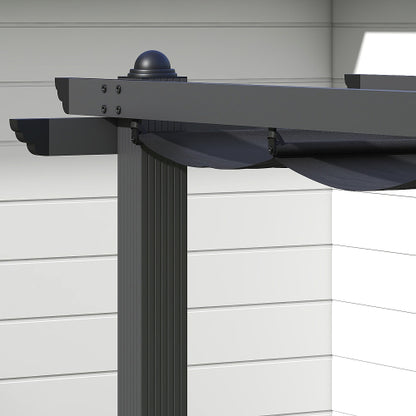 Outsunny 3 X 3m Aluminium Pergola, With Retractable Roof - Dark Grey