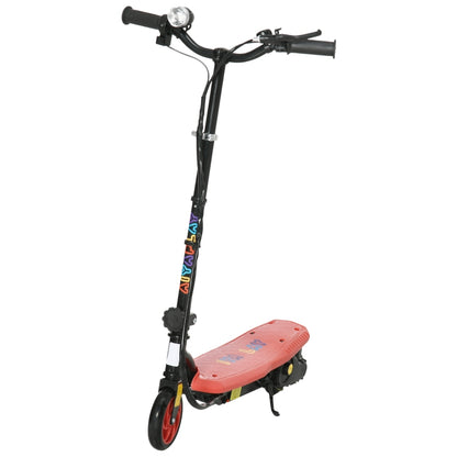HOMCOM Foldable Electric Scooter, With LED Headlights, For Ages 7-14 Years, Red