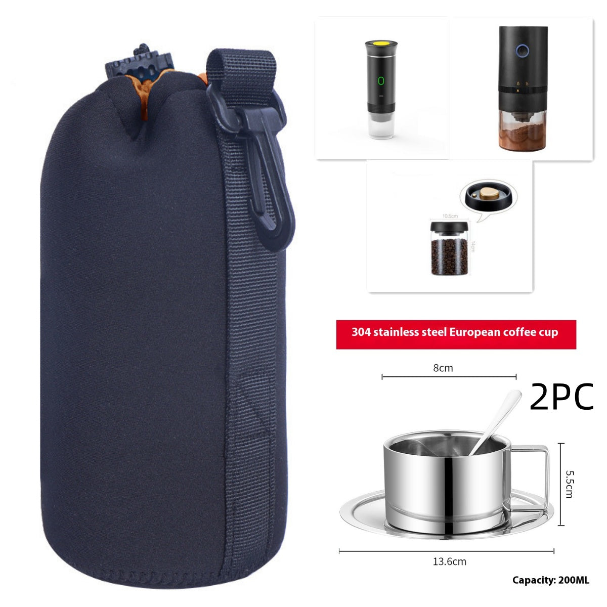 Portable Electric Coffee Maker - 3-in-1 Espresso Machine USB Rechargeable