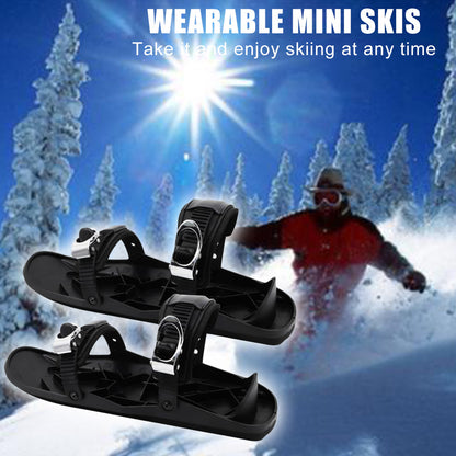 Mini Ski Skates – Portable Short Skiboard with Adjustable Bindings
