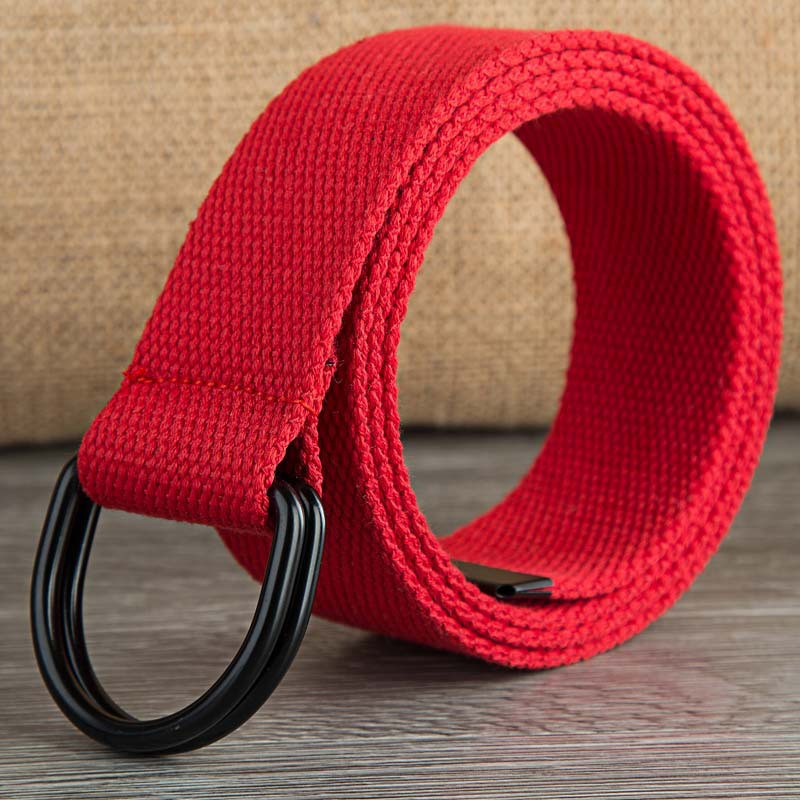 Double-Loop Fabric Belt UK | Unisex Canvas Belt with Smooth Buckle