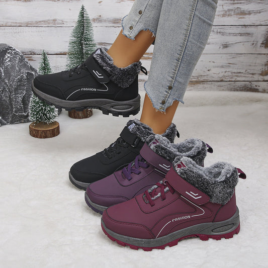 Women’s Fleece-Lined Insulated Snow Boots – Warm High-Top Winter Boots
