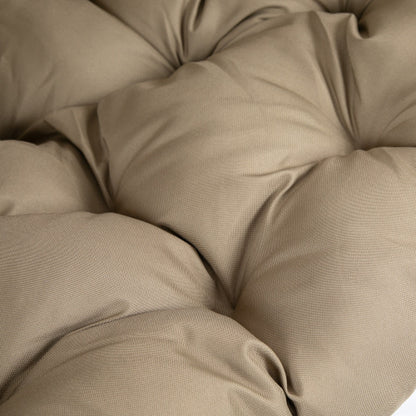 Outsunny Hanging Egg Chair, Folding Texteline Swing Hammock With Side Pocket, Cushion And Stand For Indoor Outdoor, Patio Garden Furniture, Khaki