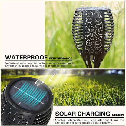 LED Waterproof Solar Torch Light – Outdoor Flame Effect Garden & Lawn Landscape Light (IP65, RGB Modes)