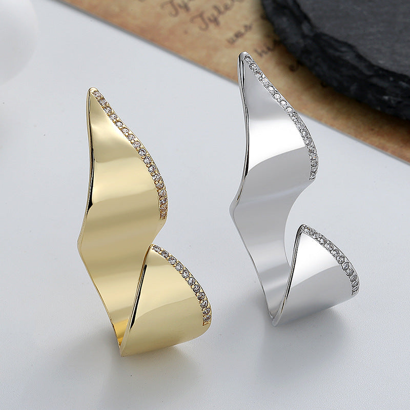 Fashionable Exaggerated Irregular Open Ring For Women - Adjustable Geometric Statement Ring
