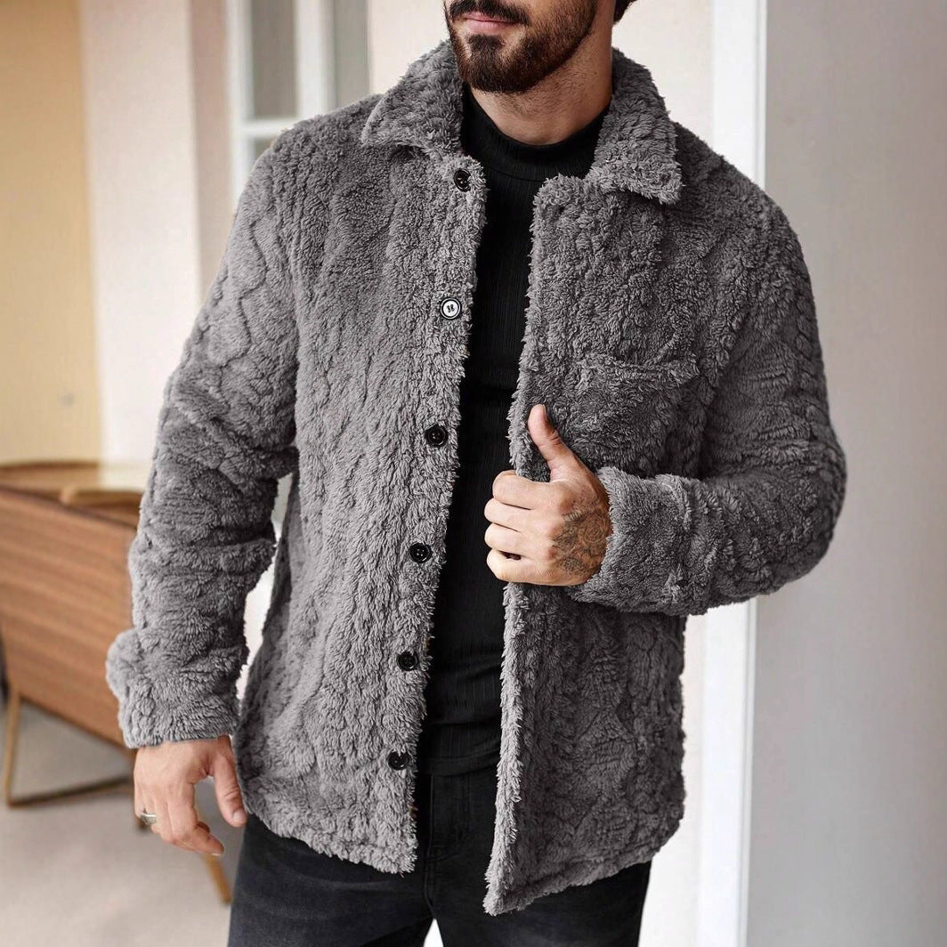 Retro-style Fashion Jacquard Tailored Wool Jacket With A Turn-down Collar