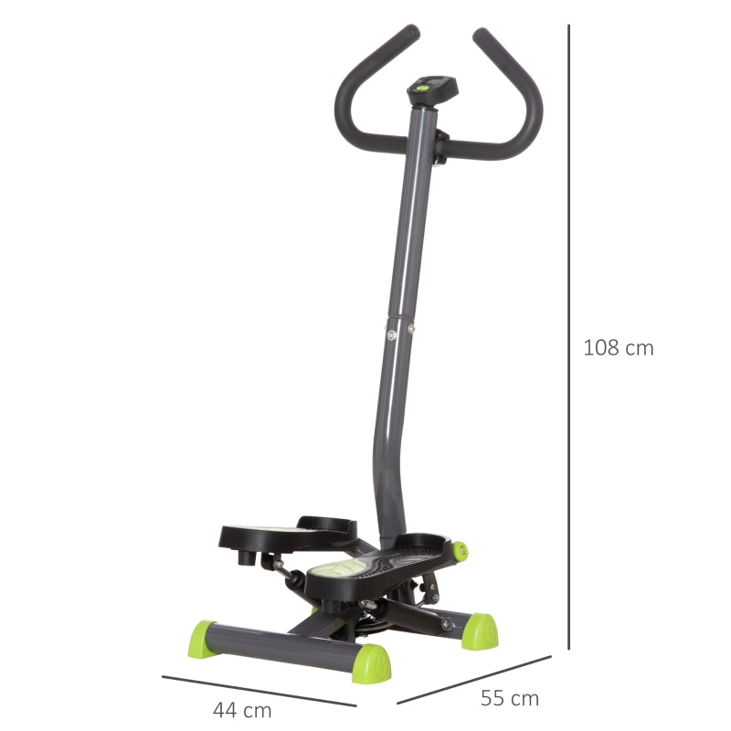 HOMCOM Twister Stepper, Step Machine With Adjustable Resistance, LCD Screen - Grey