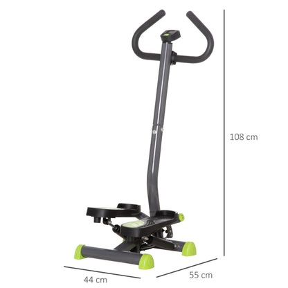 HOMCOM Twister Stepper, Step Machine With Adjustable Resistance, LCD Screen - Grey