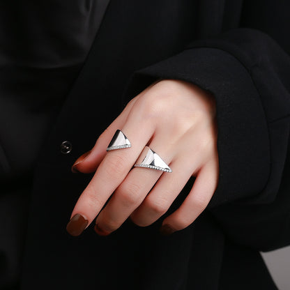 Fashionable Exaggerated Irregular Open Ring For Women - Adjustable Geometric Statement Ring