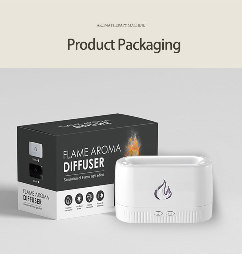 Flame Humidifier Aroma Diffuser – Silent Essential Oil Diffuser with Flame Effect for Home & Bedroom