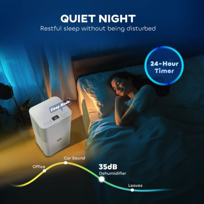 HOMCOM 10LDay 2000ML Portable Quiet Dehumidifier For Home Laundry Room Bedroom Basement, Electric  Air De-Humidifier With 3 Modes