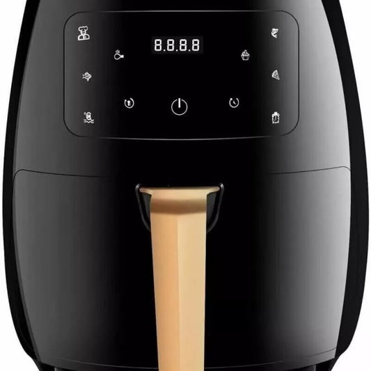 6L Digital Air Fryer with Touch Screen - Oil-Free Healthy Cooker with Dehydrator Function, Non-Stick Basket & Temperature Control 100-200°C (Gold)