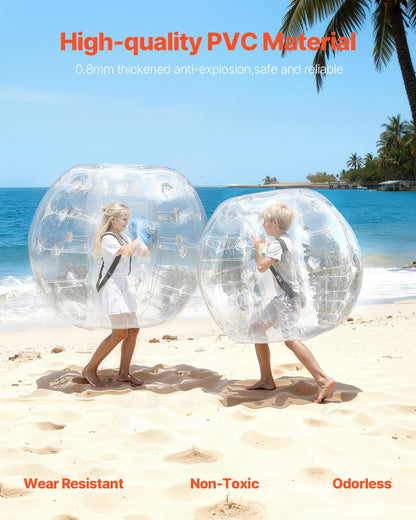 Inflatable Bumper Balls 2-Pack, 4FT/1.2M Body Sumo Zorb Balls For Teen & Adult, 0.8mm Thick PVC Human Hamster Bubble Balls For Outdoor Team Gaming Play, Bumper Bopper Toys For Garden, Yard, Park